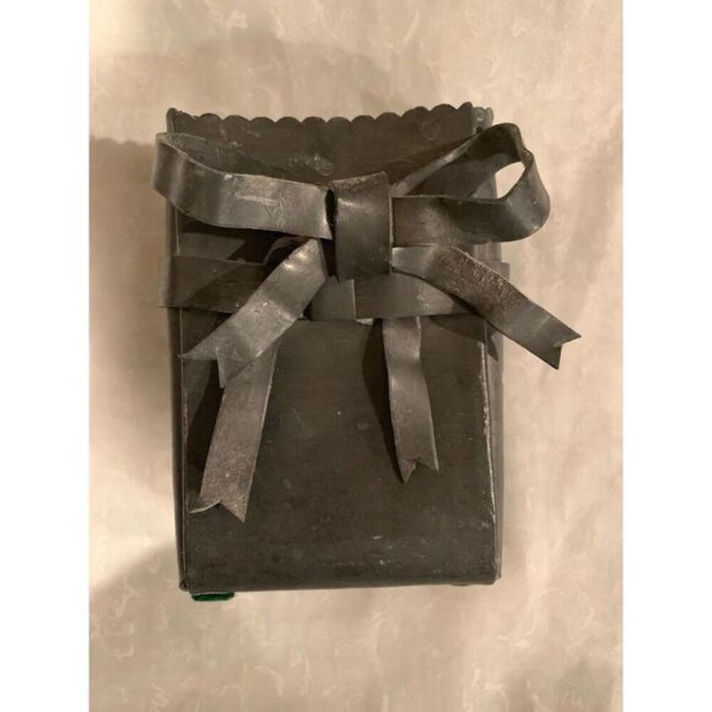 Rare 3"x5"x3" 3D Decor Gift Bag W Bow Made From Pure Soft Lead Sheet